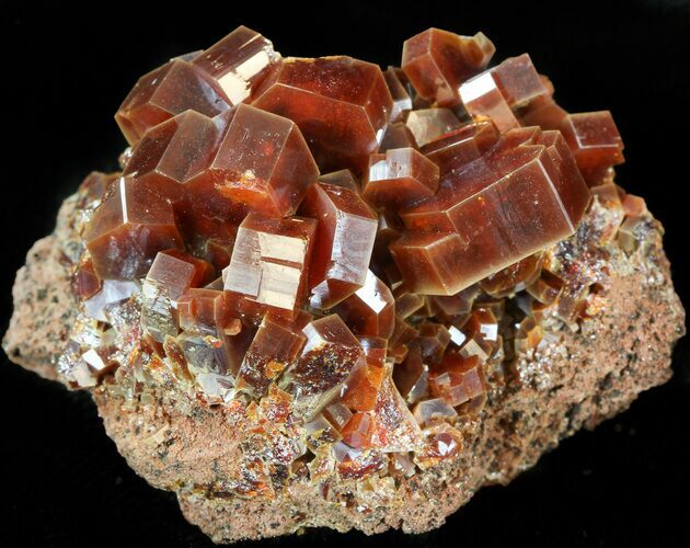 Large Red Vanadinite Crystals on Matrix - Morocco #42186